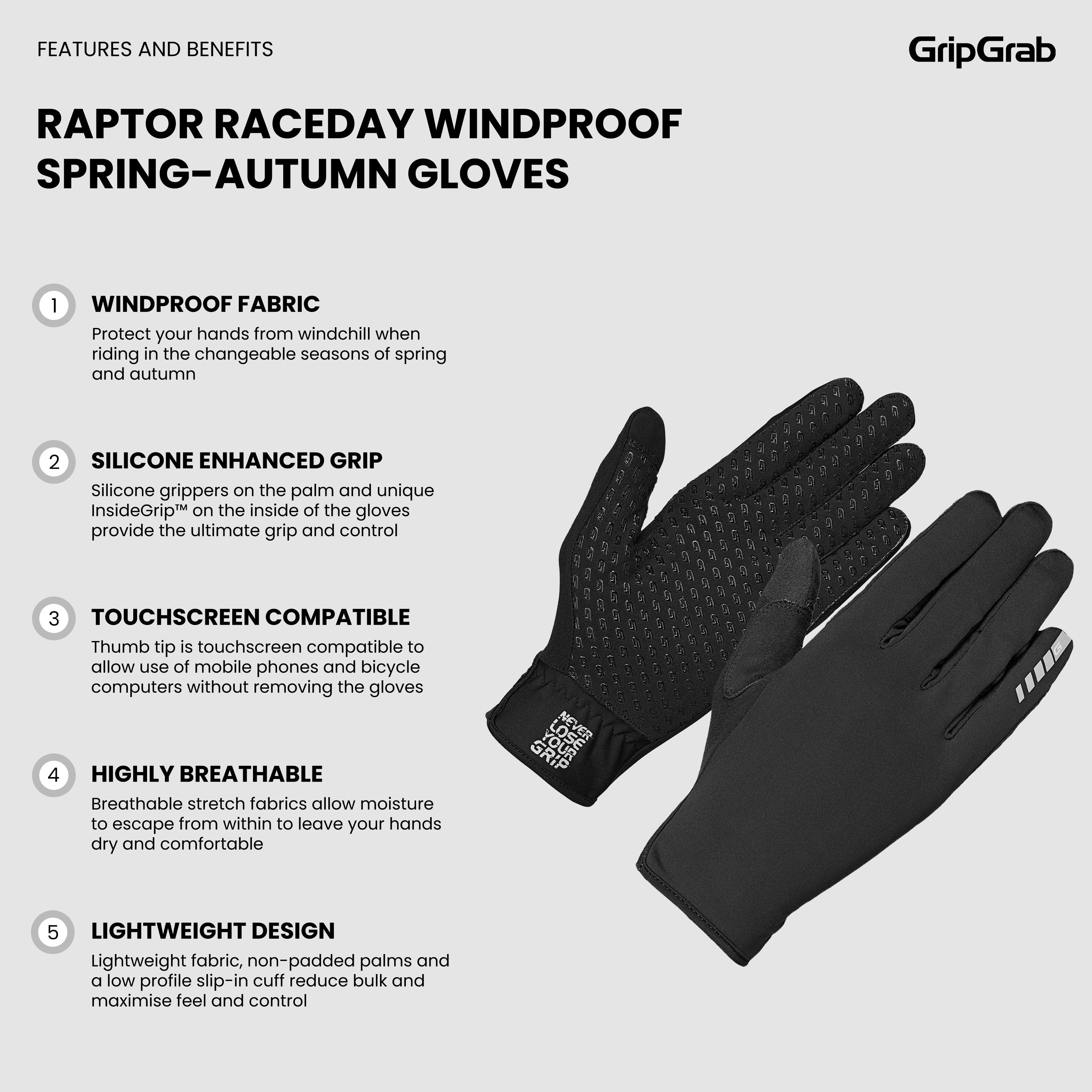 Raptor RaceDay Windproof Spring-Autumn Gloves