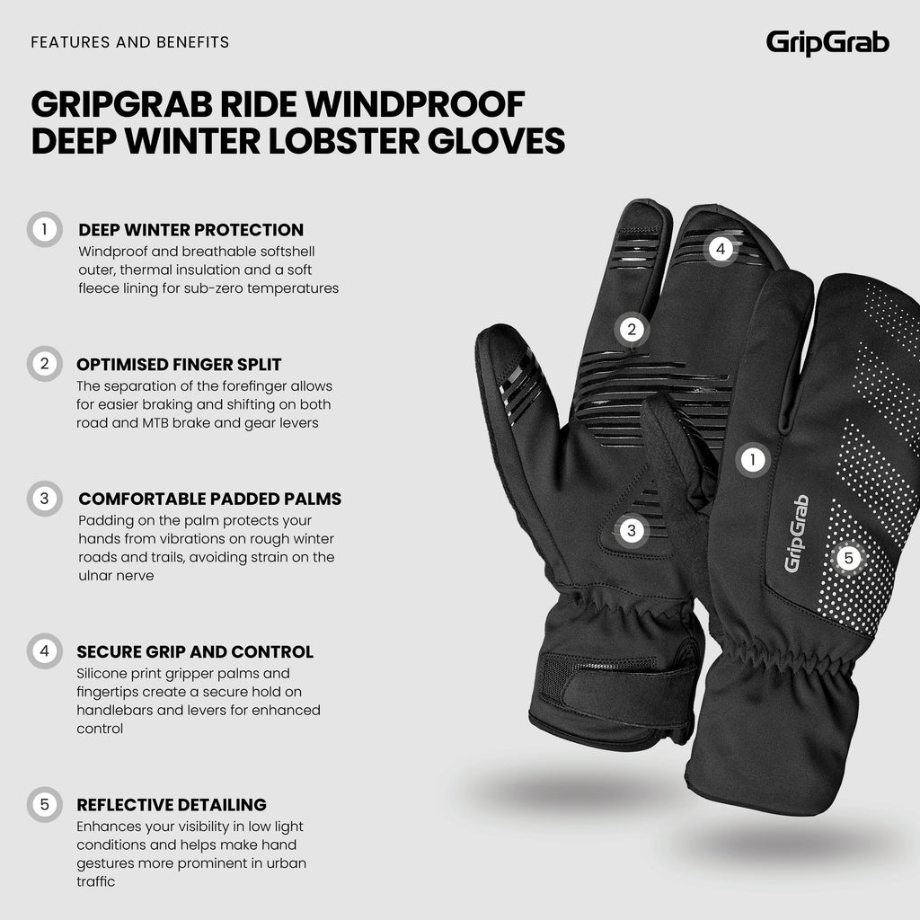 RIDE Windproof Deep Winter Lobster Gloves