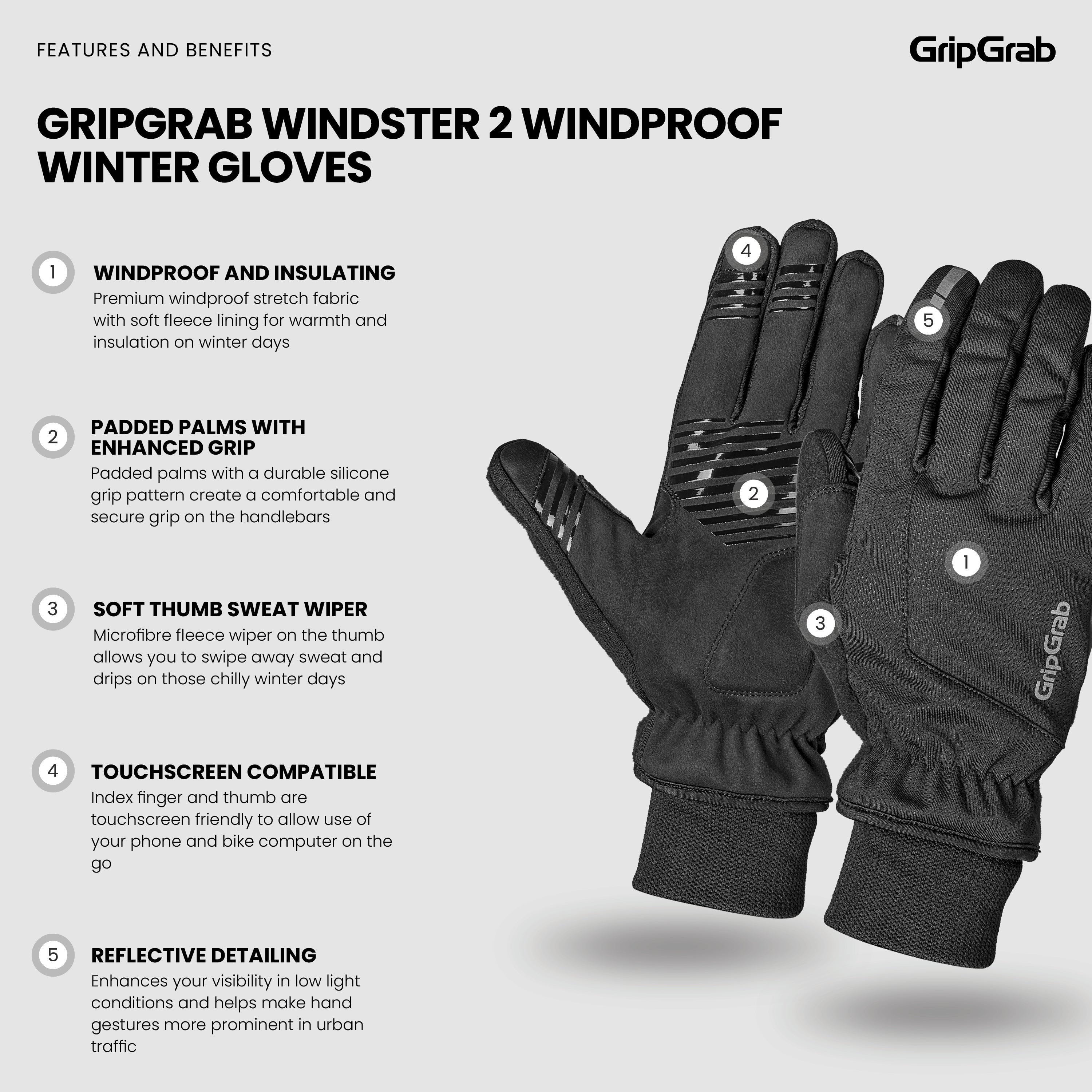 Windster 2 Windproof Winter Gloves