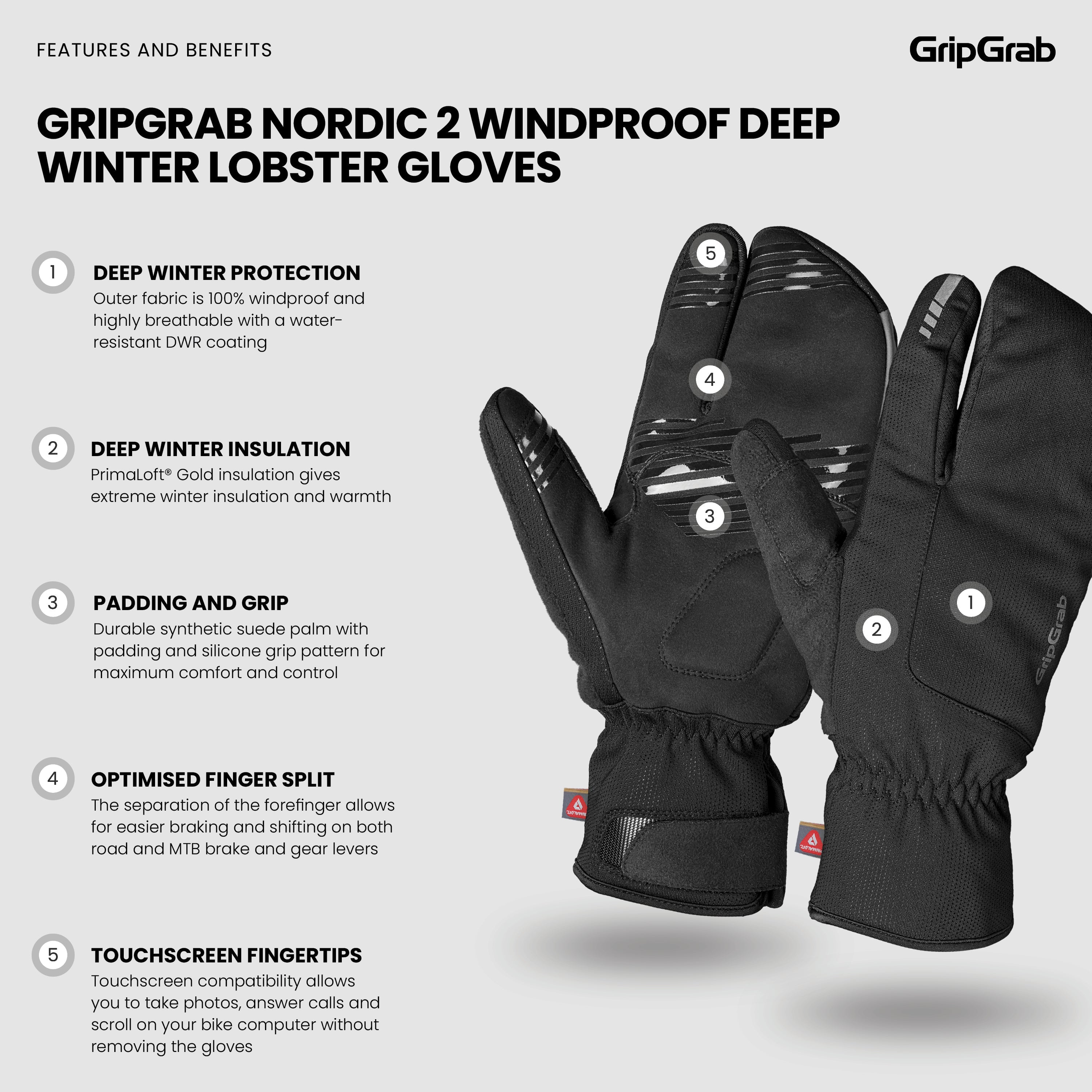 Nordic 2 Windproof Deep Winter Lobster Gloves