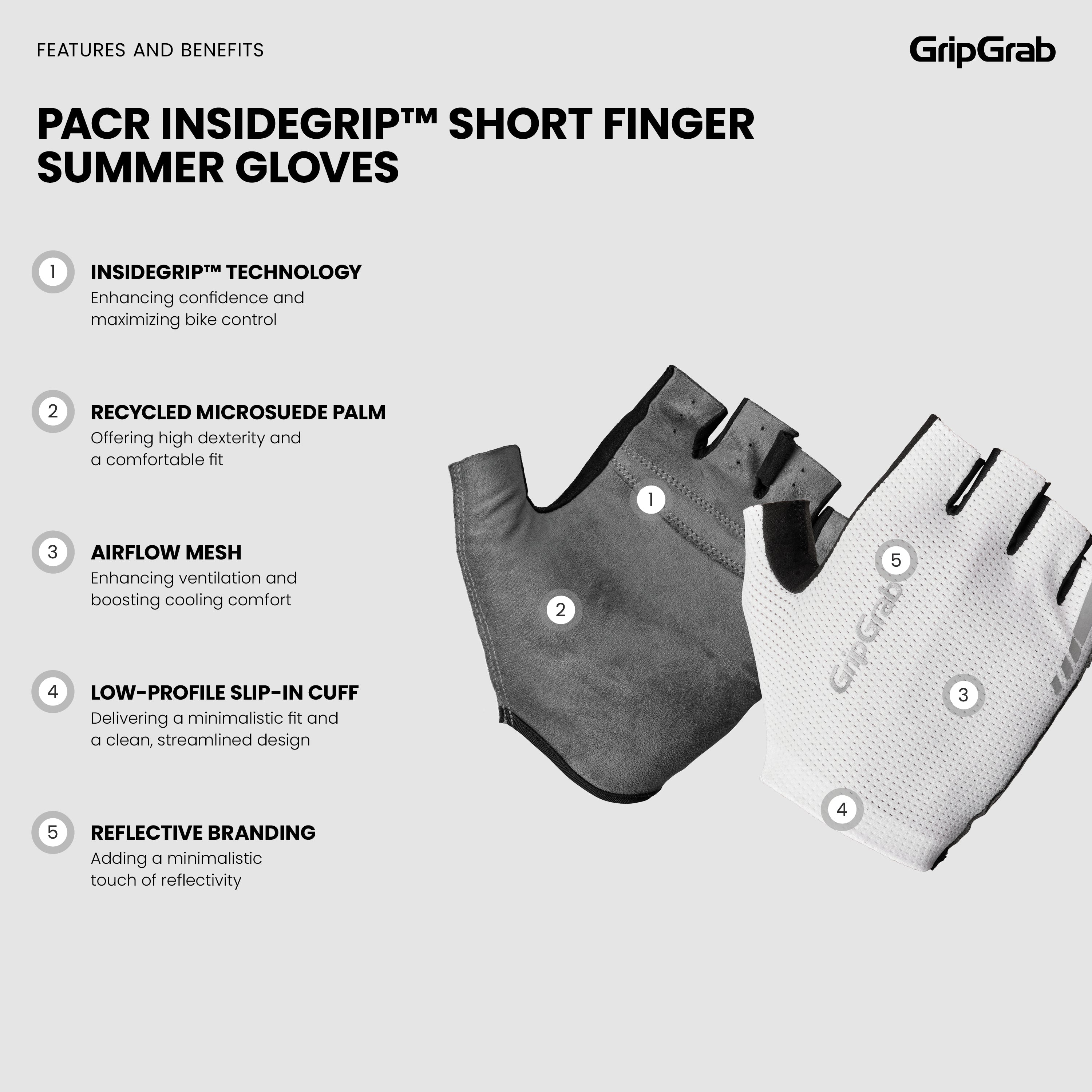 PACR InsideGrip™ Short Finger Summer Gloves