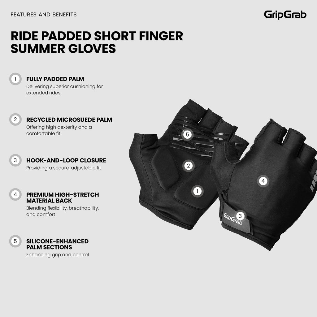 RIDE Padded Short Finger Summer Gloves