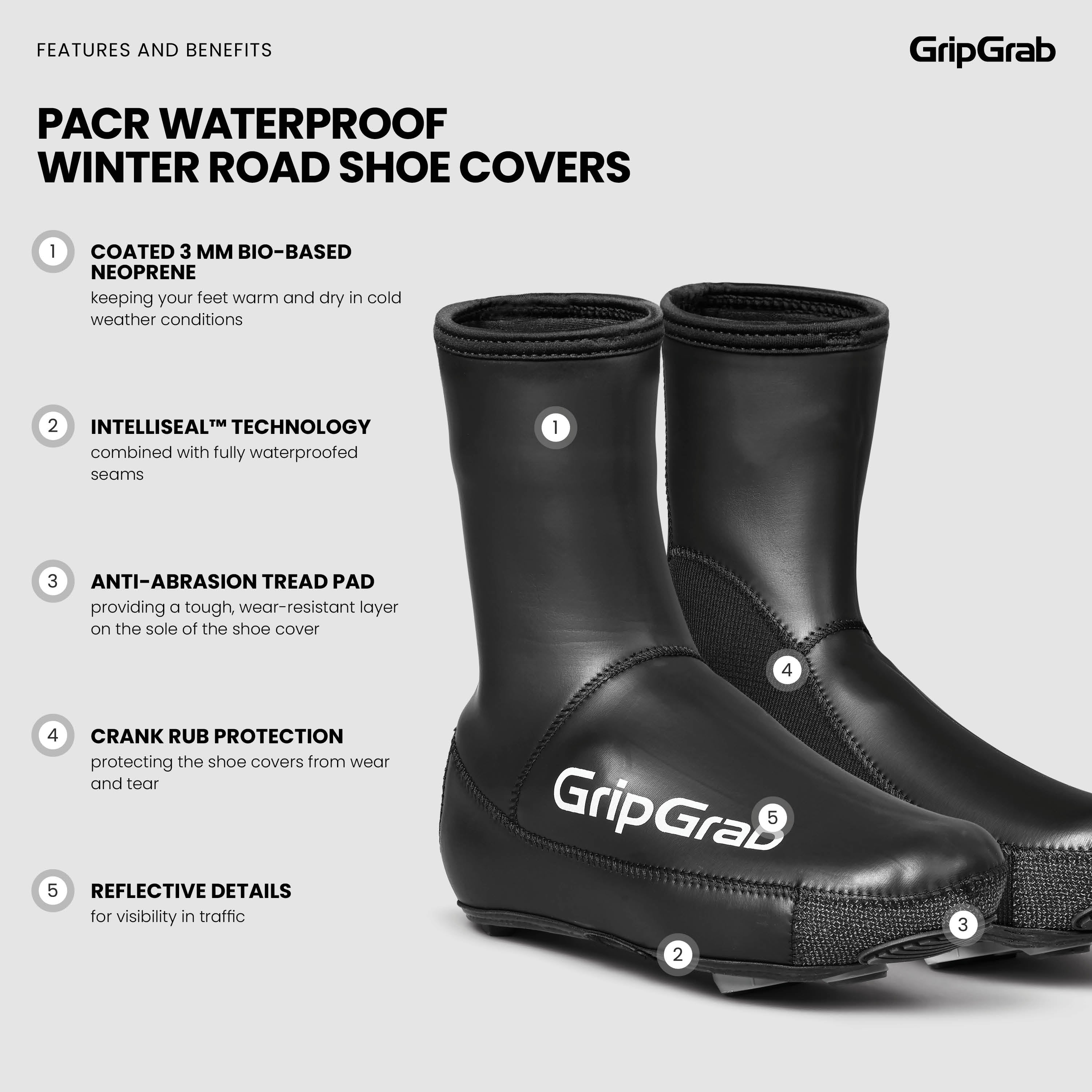 PACR Waterproof Winter Road Shoe Covers