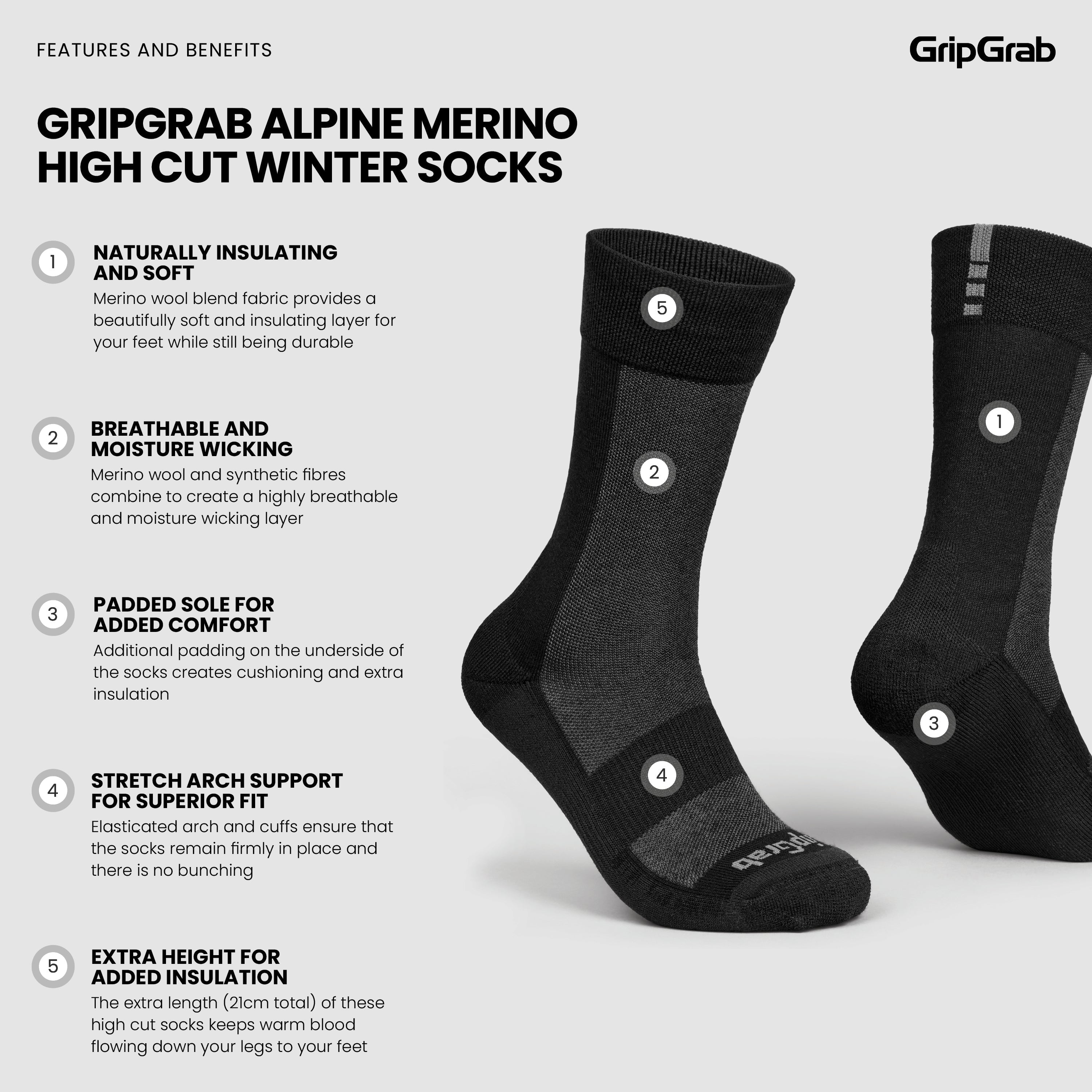 Alpine Merino High Cut Winter Socks