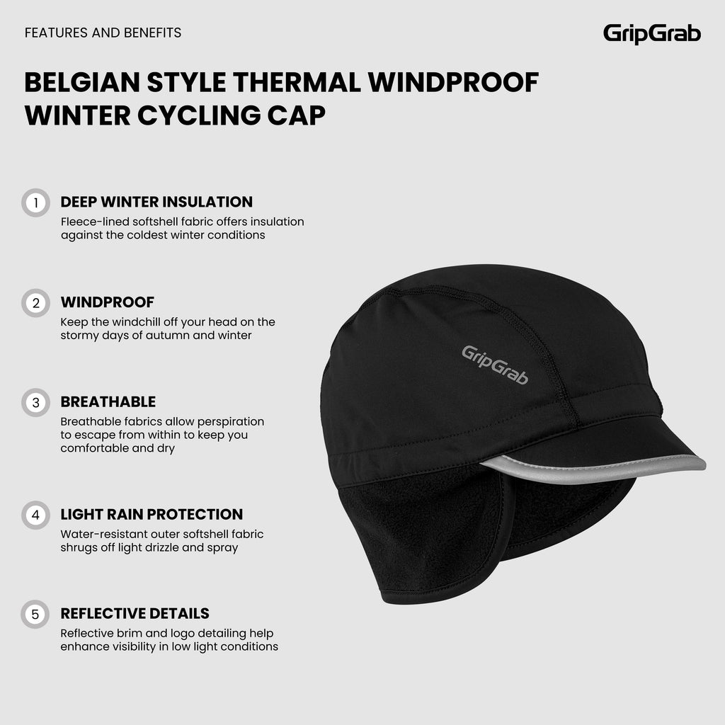 Belgian Style Thermal Windproof Winter Cycling Cap