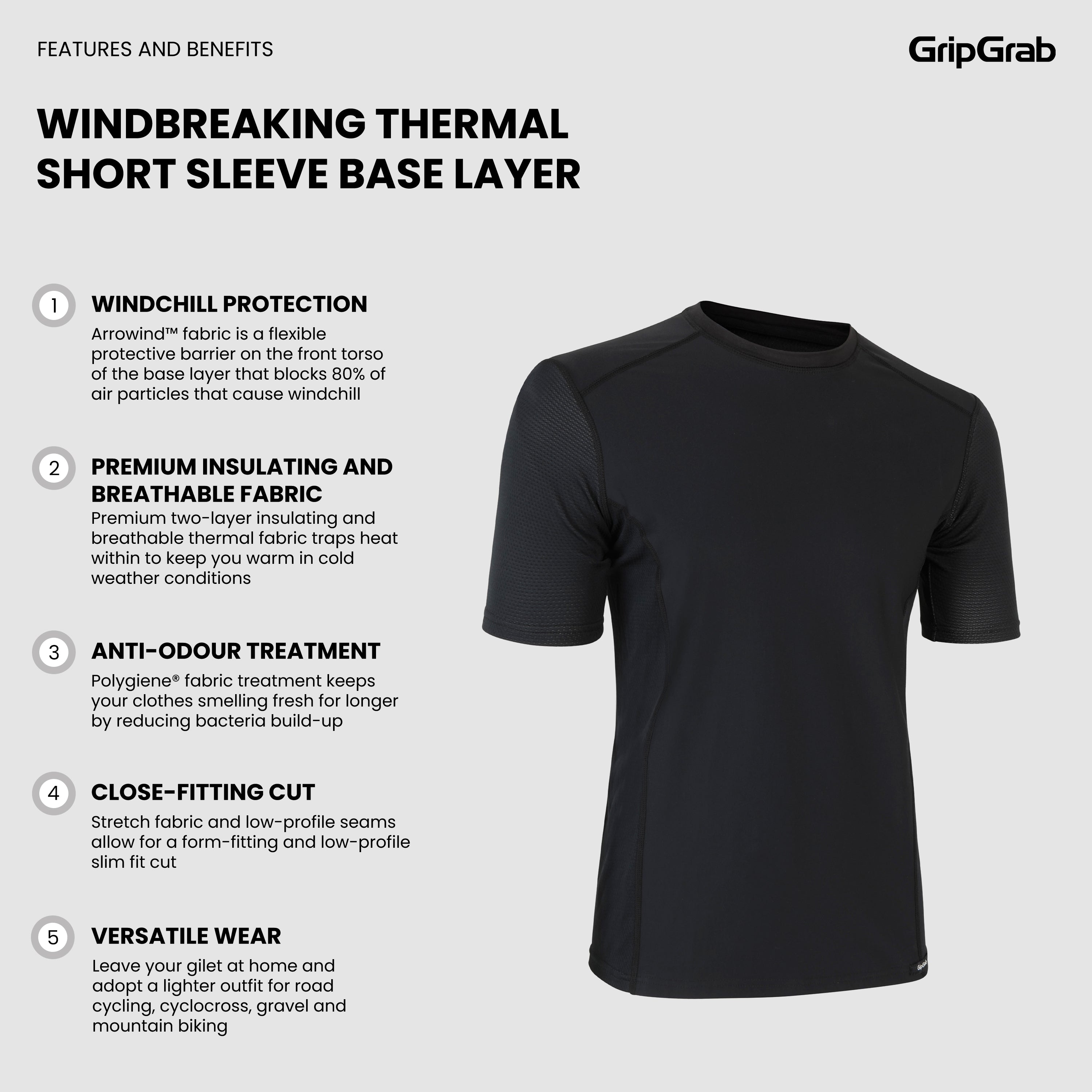 WindBreaking Thermal Short Sleeve Base Layer