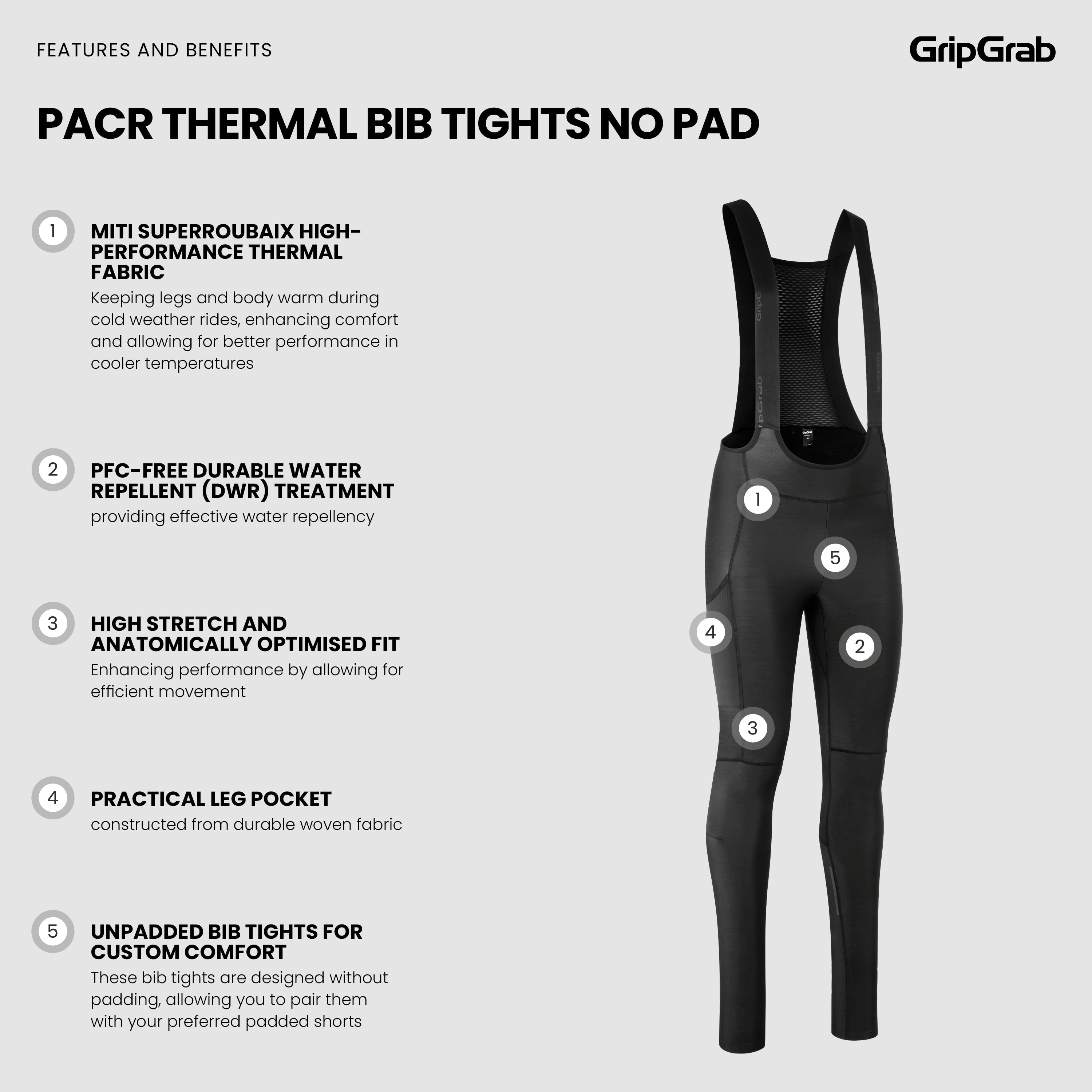 PACR Thermal Bib Tights No Pad