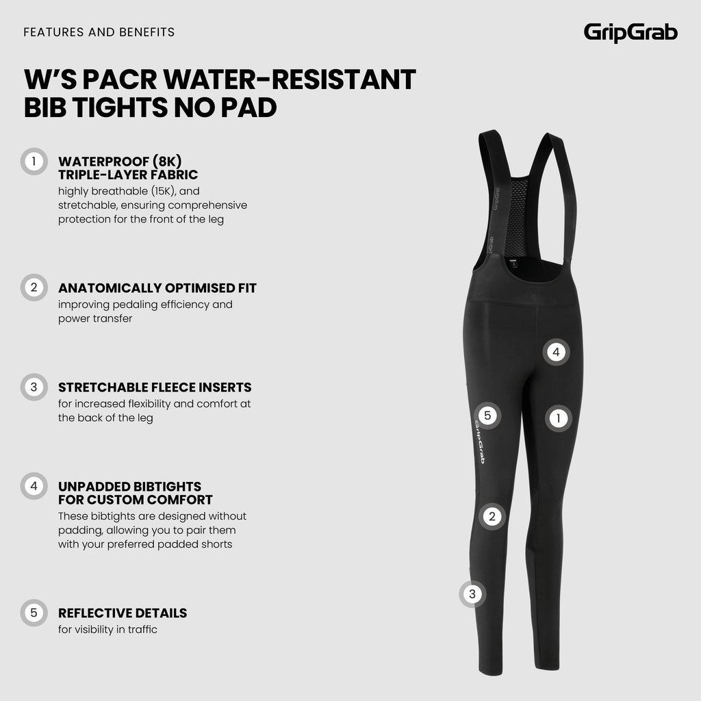 Women's PACR Water-Resistant Bib Tights No Pad